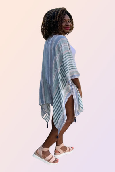 CHOLON ISLAND STRIPED KIMONO