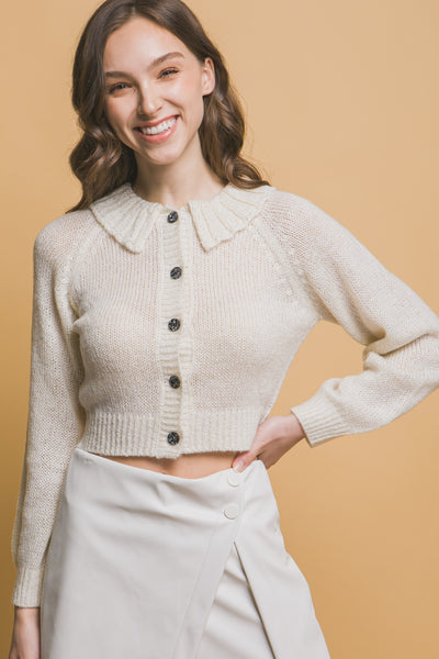 Short collard sweater - Off White