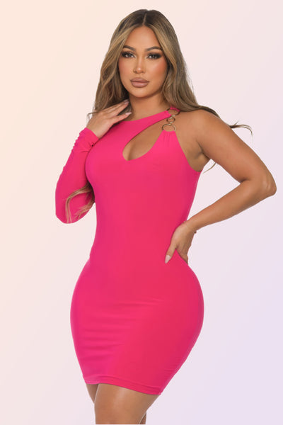 IBIZA SUNRISE ONE SHOULDER MINI BODYCON DRESS