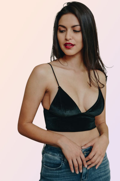 Velvet Longline Bralette