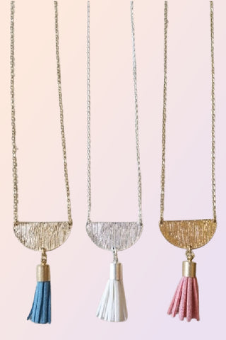 HARTFORD HALF MOON TASSEL NECKLACE