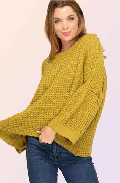 ANNECY BELL SLEEVE KNIT SWEATER