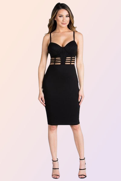 CARLSBAD CUTOUT BUSTIER BODYCON DRESS