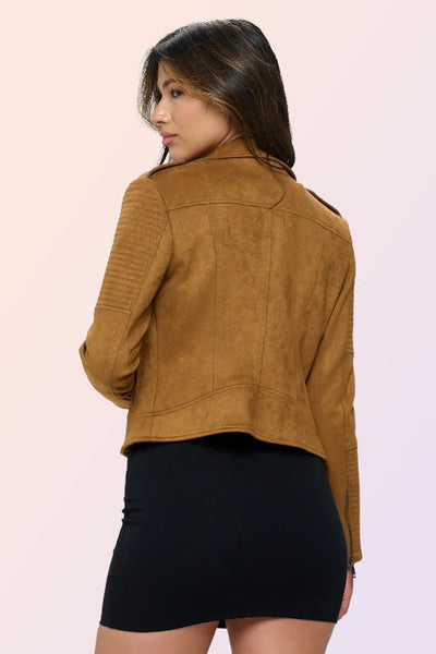 LAKE PUKAKI VEGAN SUEDE MOTO JACKET