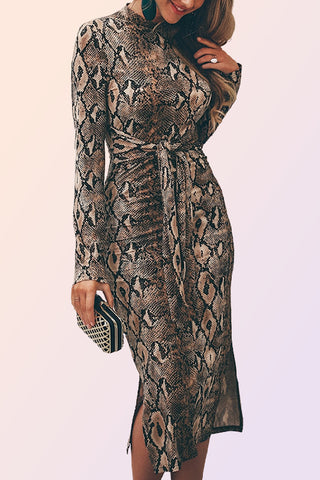 PALMDALE SNAKESKIN PRINT MIDI DRESS