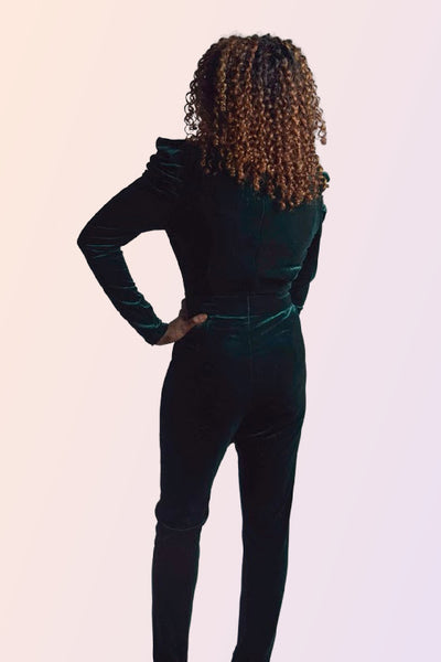 SHERWOOD FOREST VELVET JUMPSUIT