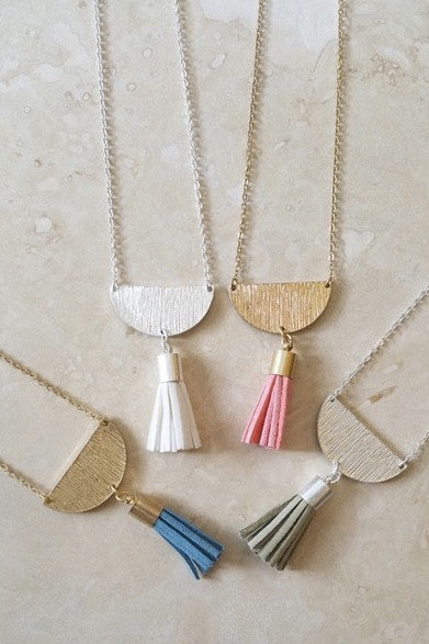 HARTFORD HALF MOON TASSEL NECKLACE