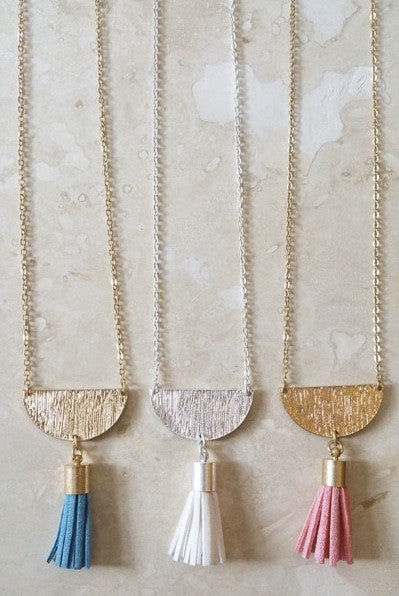 HARTFORD HALF MOON TASSEL NECKLACE